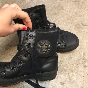 Black high top converse